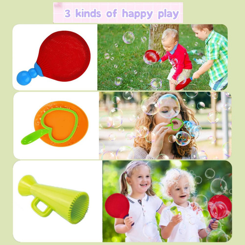 Juego De 9 Raquetas Burbujas Varita Bandeja Solución Educati