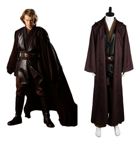 Star Wars Disfraz De Cosplay De Jedi Marrón Hombre Adulto