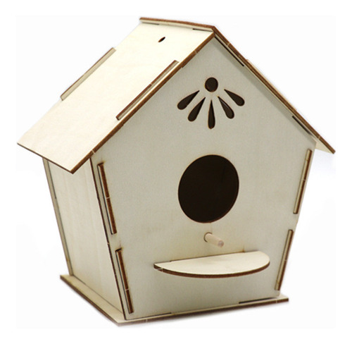 Juego De Juguetes Q Wooden Bird House Para Niños Graffiti Wo