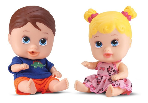 Boneca Bebê Little Dolls Gêmeos - Menino E Menina- Divertoys
