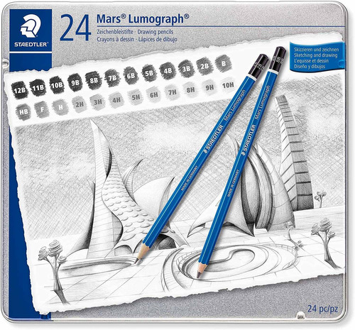 Lapices De Dibujo Staedtler Mars Lumograph Art 24-pack