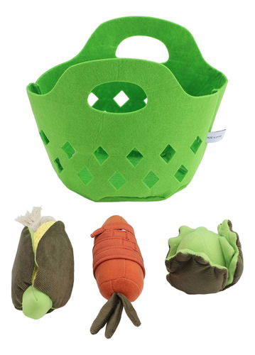 Cesta De Verduras Plush Play Food Toys Para Niños Pequeños,