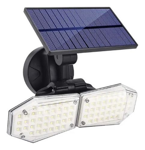 Lampara Led Exterior Focos Solares Jardin Luz Doble Cabeza