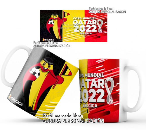 Mug Pocillo Selecciones Mundial Qatar 2022 Futbol Taza