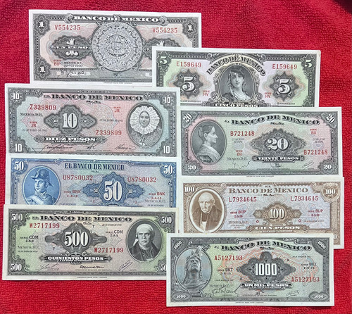 Colección 8 Billetes De México 60s Y 70s, Abnc 
