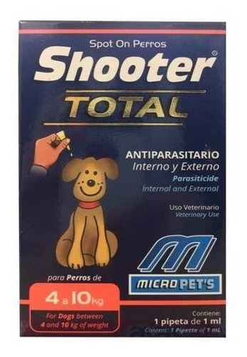 Pipeta Shooter Perros 4-10k Parásitos Inernos Y Externos 1ml