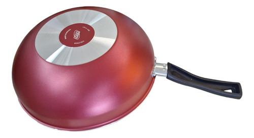 Panela Frigideira Antiaderente Funda 24 Wok 2,8l Mta Cor Cereja