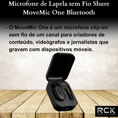 Microfone De Lapela Sem Fio Shure Movemic One Bluetooth