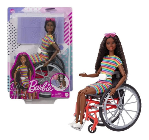 Muñeca Barbie Fashionista 166 Silla De Ruedas Mattel