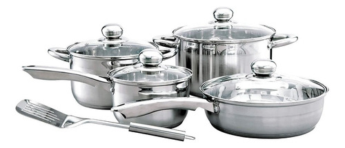 Set 9 Pzas Bateria Irlanda Cocina Acero Inoxidable Cinsa Color Plata