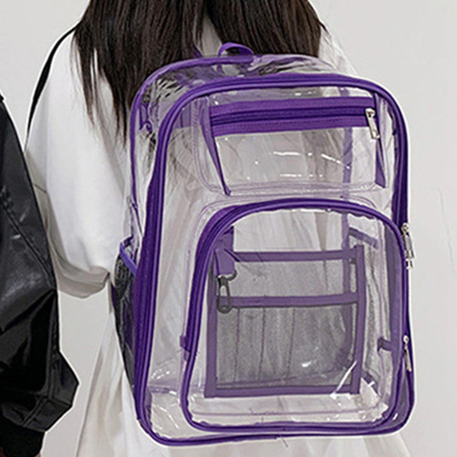 Mochila Transparente Correa Reforzada De Pvc Resistente Al