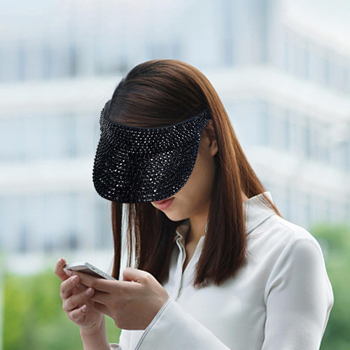 Sombrero Para El Sol Con Visera De Diamantes De Imitación