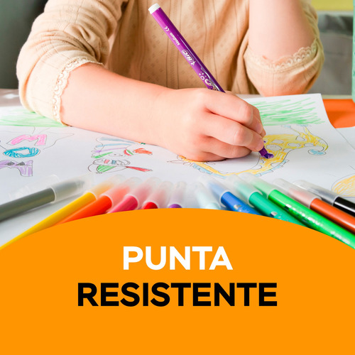 Plumón Bic Evolution Ultra Lavable Colores Intensos 24 Pzas