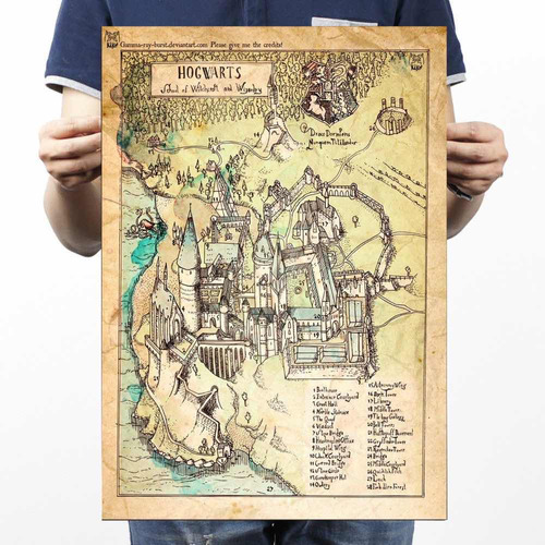 Poster Harry Potter A3 Hogwarts Para Quadros