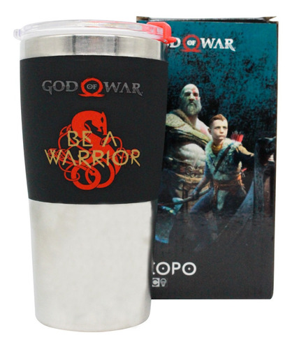 Copo Viagem Max God Of War Kratos E Atreus 450 Ml