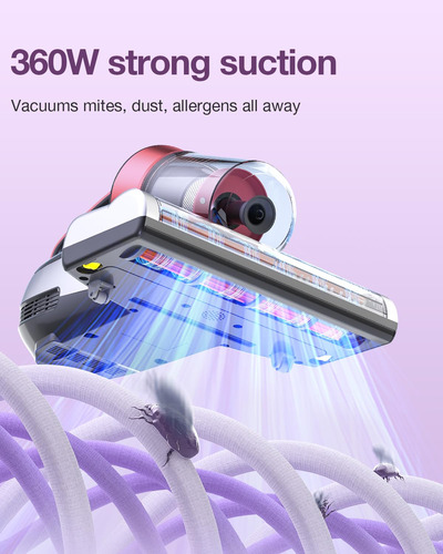 Aspiradora De Colchón Con Luz Uv-c Y 15 Kpa 500 W