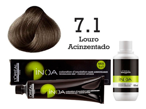 Tinte L'Oréal Professionnel  Inoa tom 7.1 louro acinzentado