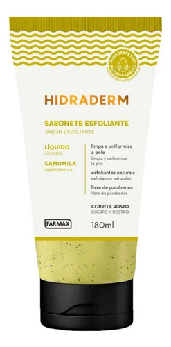 Sabonete Líquido Esfoliante Hidraderm Camomila 180ml Farmax