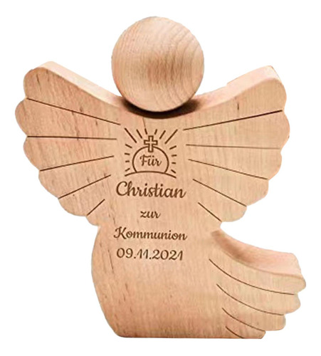 Estatua De Ángel Decorativa De Madera Tallada, Regalo