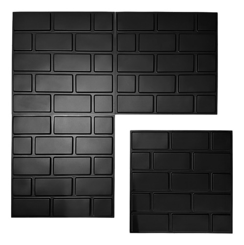 Panel Pvc Ladrillo Negro Pared 3d Con Adhesivo 2m2 -8 Piezas