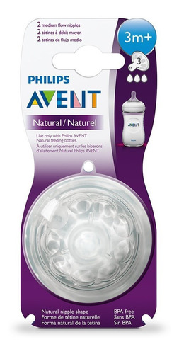 Tetinas Avent Natural Blister X2 Unidades 3m+ Flujo Medio