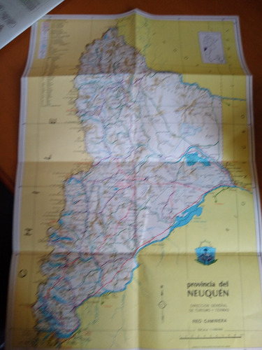 Mapa Caminero De Neuquén Años '70.información Turística (Usado)