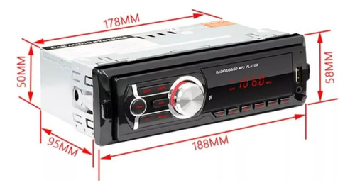 Estereo Fijo Auto Sd Usb Mp3 Bluetooth Radio Fm Auto Stereo