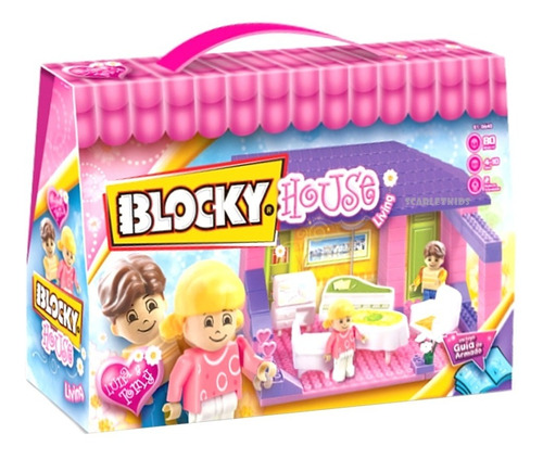 Blocky House Living 1 Ambiente Con 2 Figuras Scarlet Kids