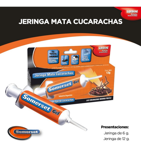 Imagen 2 de 4 de Jeringa Somerset Mata Cucarachas 6g Por 2 Unidades