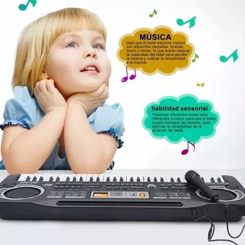 X 61 Teclas Electrónico Piano Digital Musical Con Micrófono