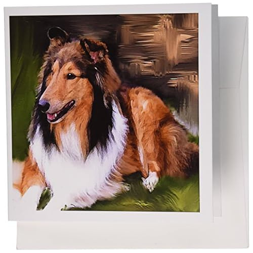 Rough Collie - Tarjetas De Felicitación, 6 X 6 Pulgada...