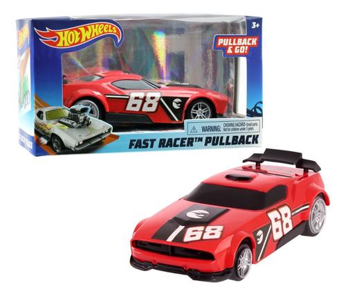 Hot Wheels Auto A Fricción Pull Back Fast Racer 13cm 