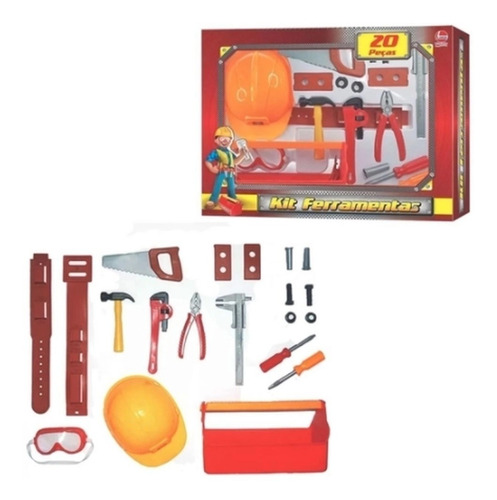 Kit Ferramentas 20pcs C/ Capacete Engenheiro Líder 2381