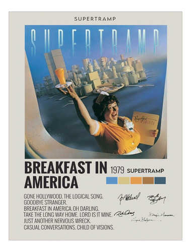Poster Papel Fotografico Supertramp Breakfast America 120x80