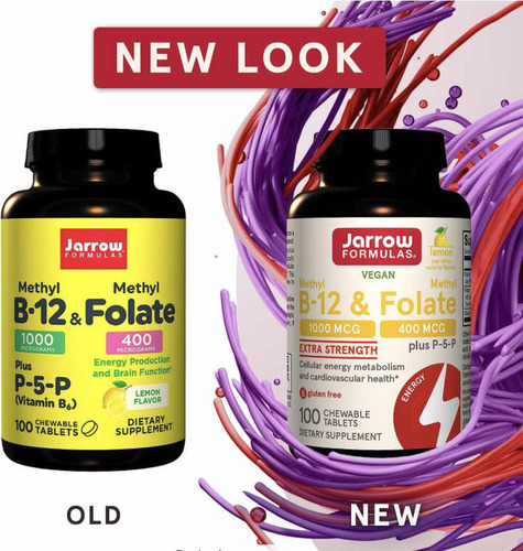 Vitamina B12 Methyl + Metilfolato P5p 100 Capsulas Eg B60 Limón
