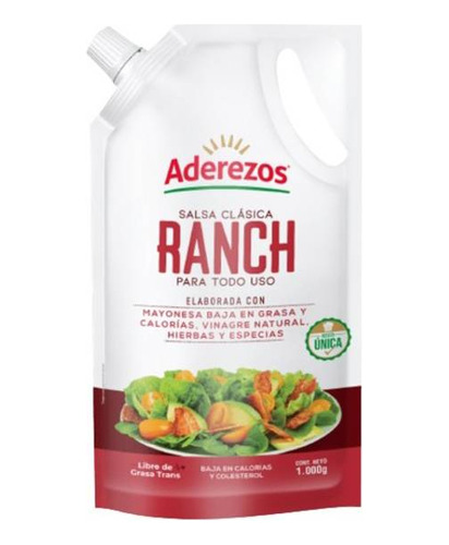 Salsa Ranch Bolsa 1000g Aderezos - g a $27