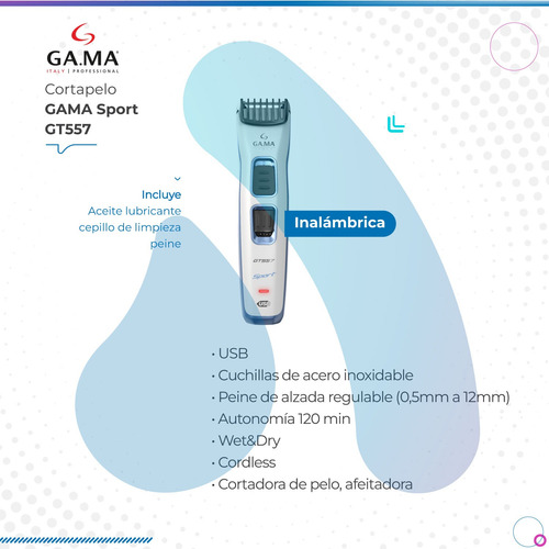 Cortadora Gama Gt557 Sport Wet&dry Inalámbrica Batería