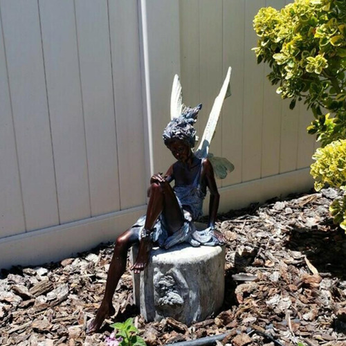 Imagen 12 de 12 de 2x Encantador Jardín De Hadas Decoración Fuente Estatua