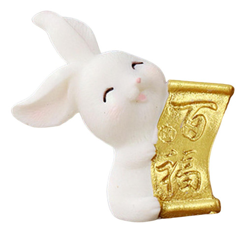 Bonita Estatua De Conejo, Figurita De 3,8 Cm X 4,2 Cm