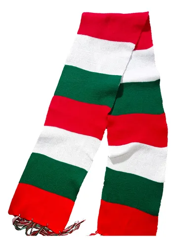 Bufanda En Hilo Tres Rayas Navideña Navidad Tricolor X10