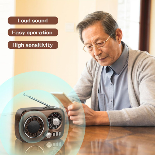 Radio Portátil Retro Am/fm/sw Con Usb Y Carga Por Usb