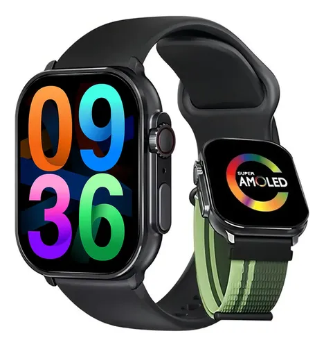 Relógio Smartwatch Inteligente Esportivo Filwans Gts Bluetooth Relógio Digital Feminino Masculina Com Telao AMOLED De 2,01 Polegadas Y Pulseira Silicone Ip68 À Prova D'água Preto