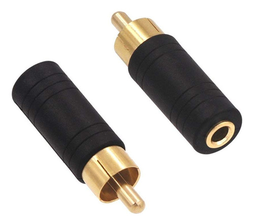 Vce 2-pack Chapado En Oro 3.5mm Hembra Jack Mono Al Adaptado