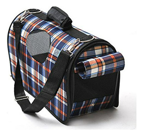 E-onsale Plaid Pet Outdoor Carrier Soft Sided Cat-dog Comfor