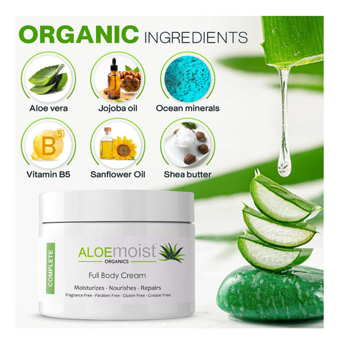 Loción Orgánica De Aloe Vera: Crema Hidratante De La Cara Y