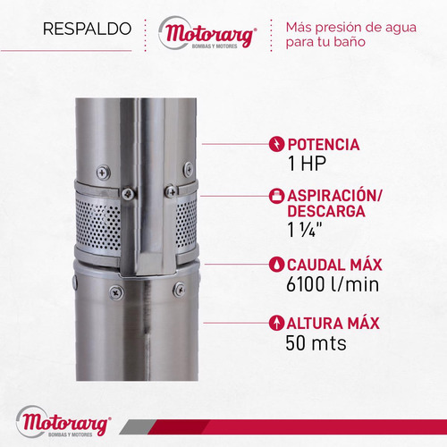 Bomba Sumergible Pozo Motorarg Sub4 100 1 Hp + Tablero 220v