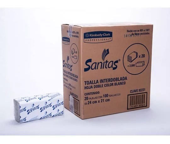 Sanitas Kimberly Clark, Caja Toalla Para Manos Interdoblada