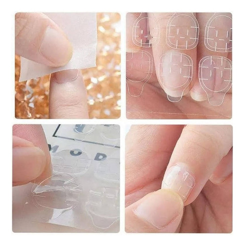 5hojas Pegamento Repuesto Uñas Postizas Adhesivo Desmontable