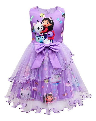 Vestido De Princesa Gabby Dollhouse Para Niñas Disfraz De Tu