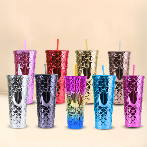 Termo Multifuncional Vaso Texturizado Diseño De Sirena 750ml Azul